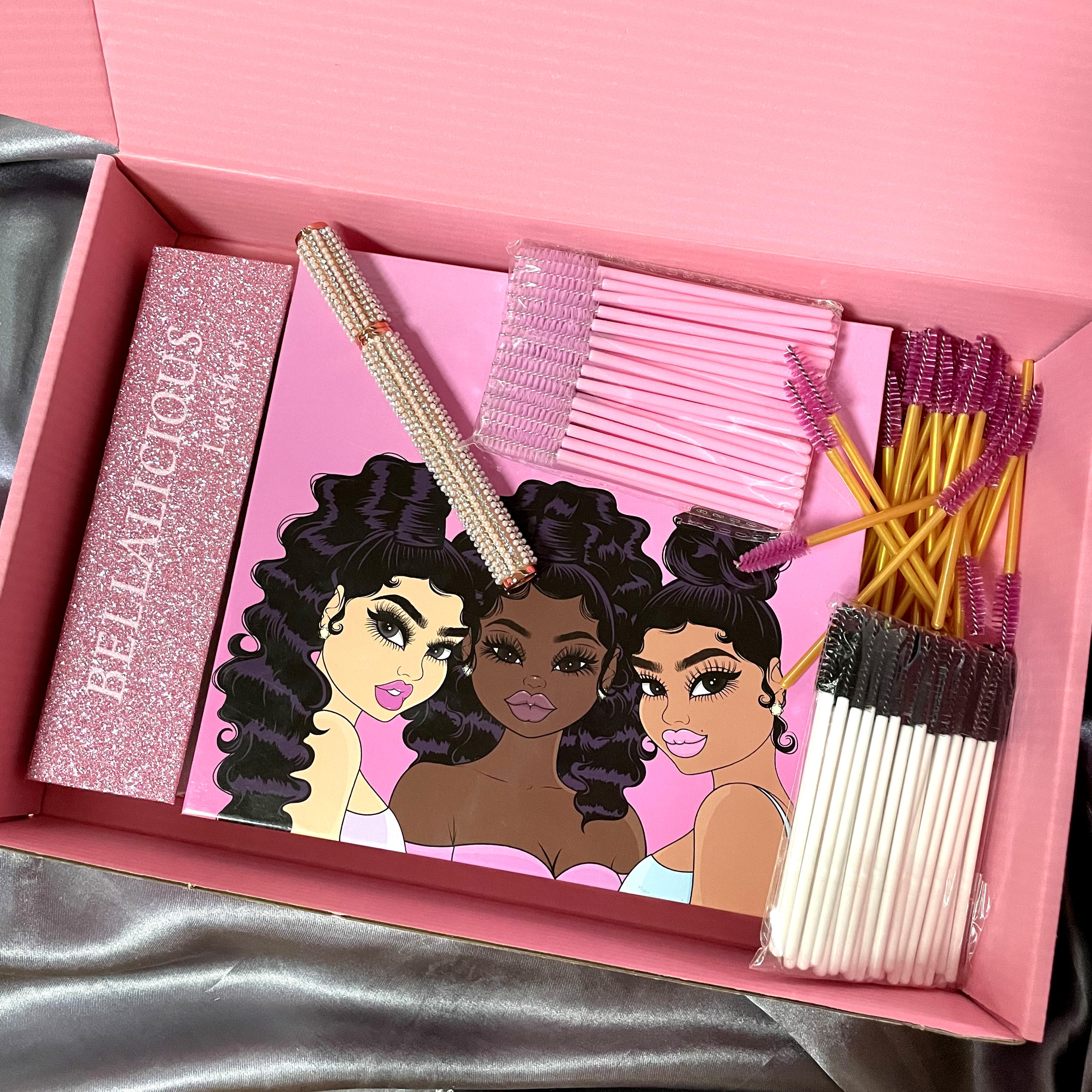 New trend self adhesive lashes lash tweezers box set natural 3d silk lashes magnetic eyelashes no glue no eyeliner