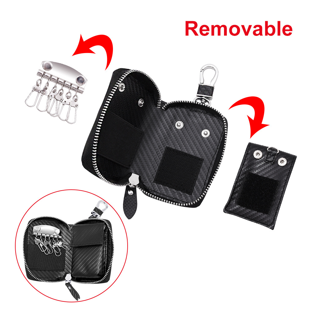 Faraday Pouch for Car Keys, Car Key Signal Blocker Case and Box Combination, Leather Anti Theft RFID Blocking