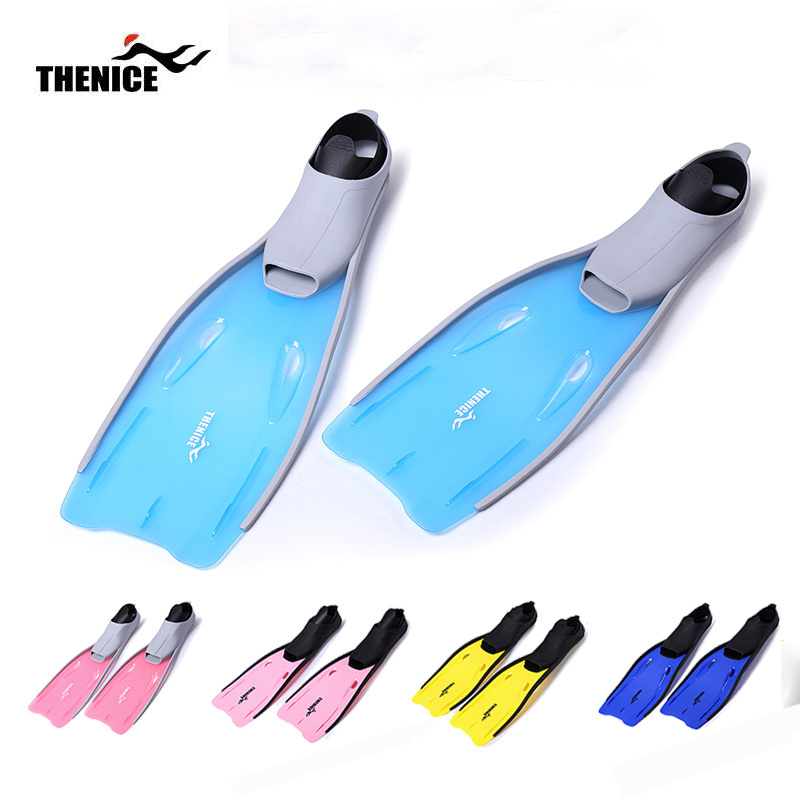 THENICE High Quality  Long Snorkeling Diving Swimming Fins For Men Women Freediving Rubber Flippers