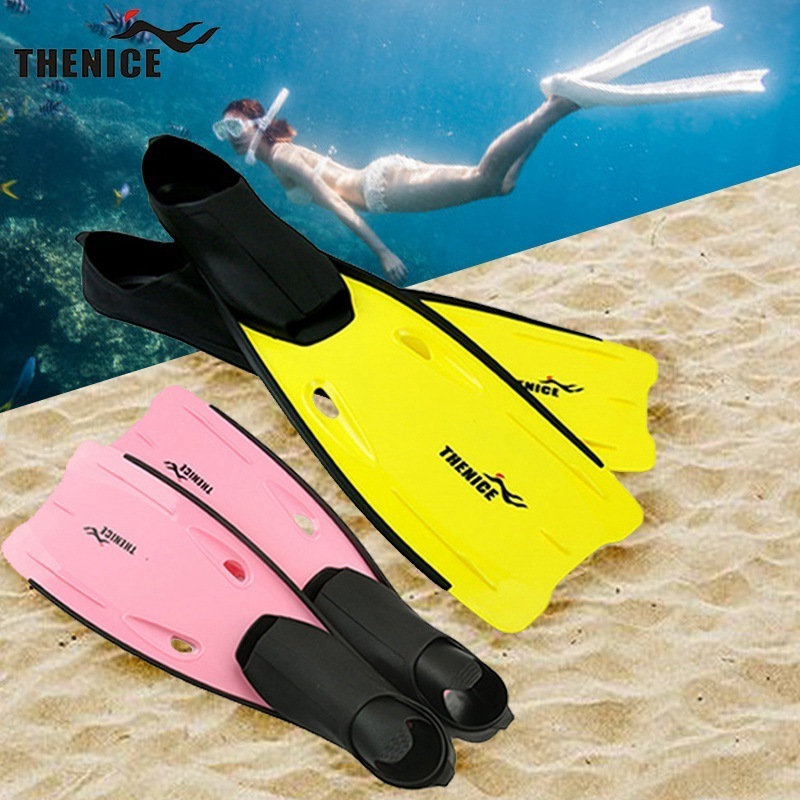 THENICE High Quality  Long Snorkeling Diving Swimming Fins For Men Women Freediving Rubber Flippers