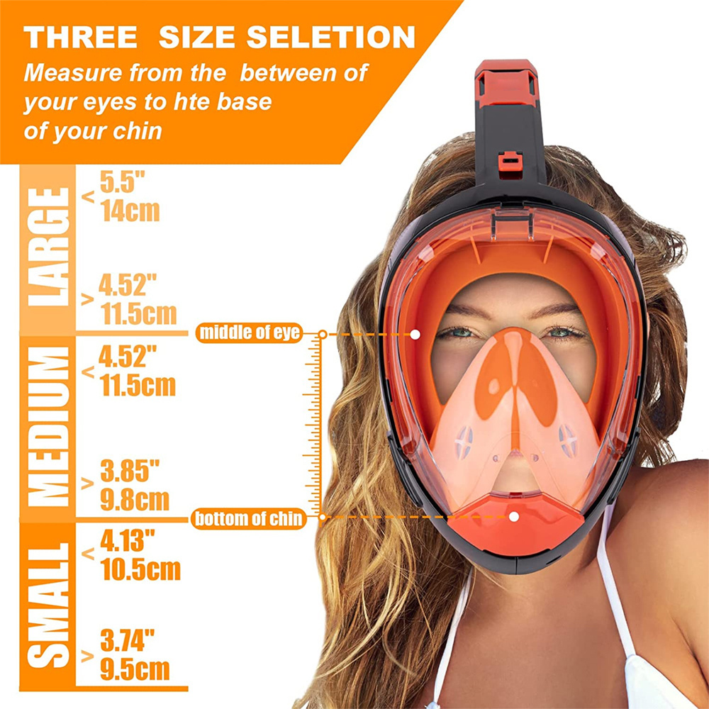 Custom 180 Silicone Anti-fog GOPRO Swimming Goggles Full Face Diving Mask For Adults Snorkeling Equipment