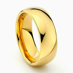 High Quality  Classic 24k Gold Tungsten Carbide Wedding Band Ring For Men and Woman