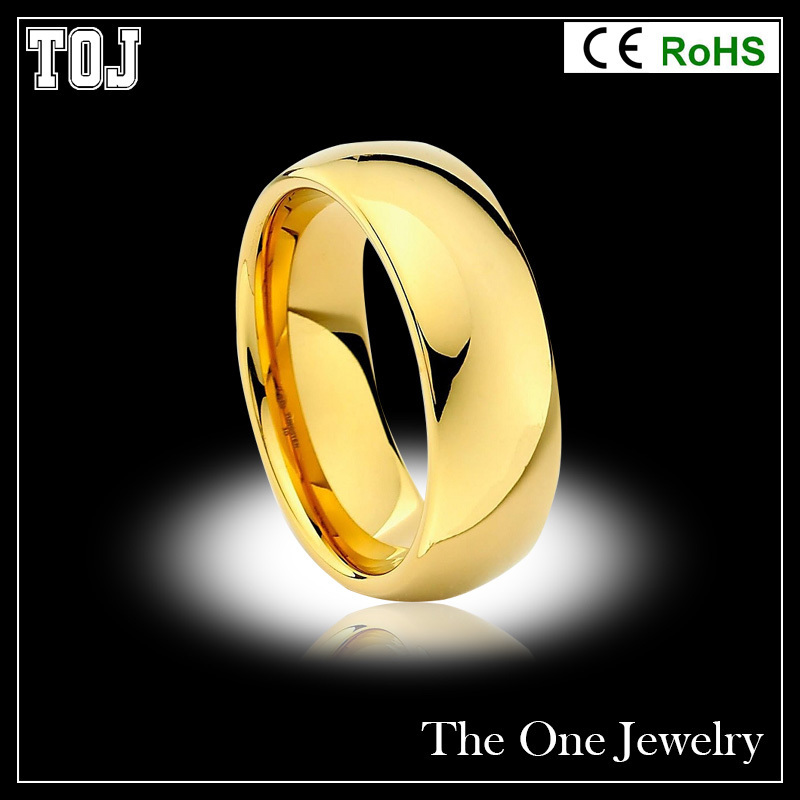 High Quality  Classic 24k Gold Tungsten Carbide Wedding Band Ring For Men and Woman