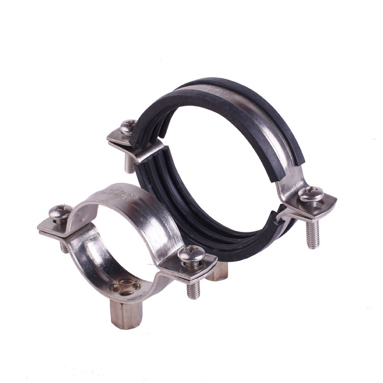 Stainless Steel Heavy Duty Pipe Clamp With Rubber