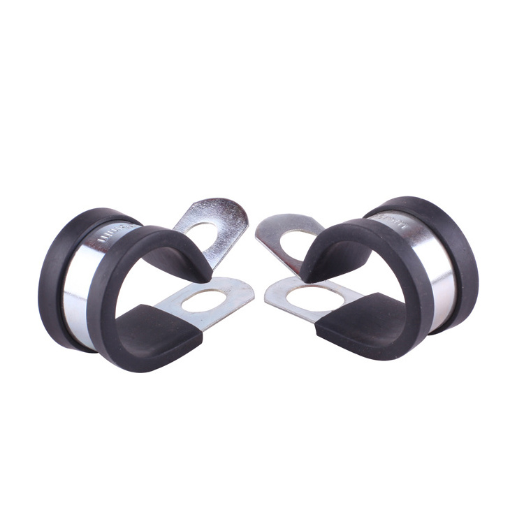 stainless steel pvc rubber lined cable clamp/p clip