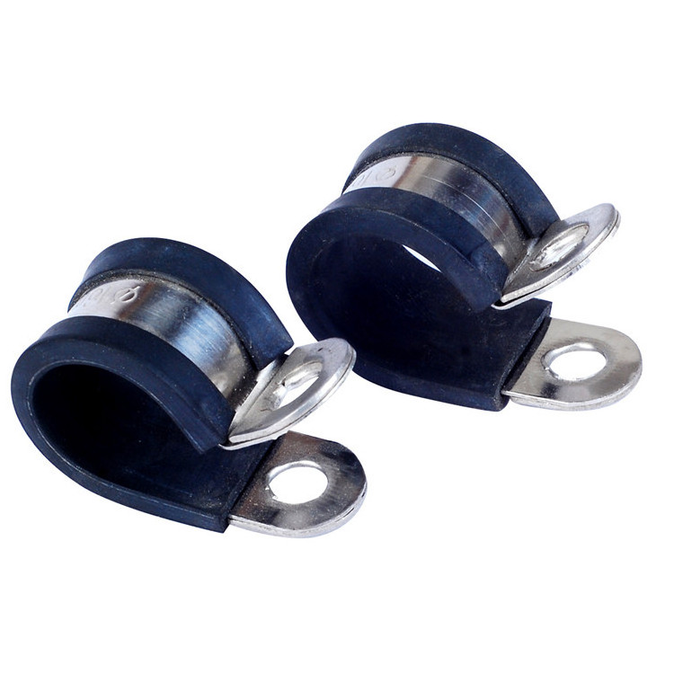 stainless steel pvc rubber lined cable clamp/p clip