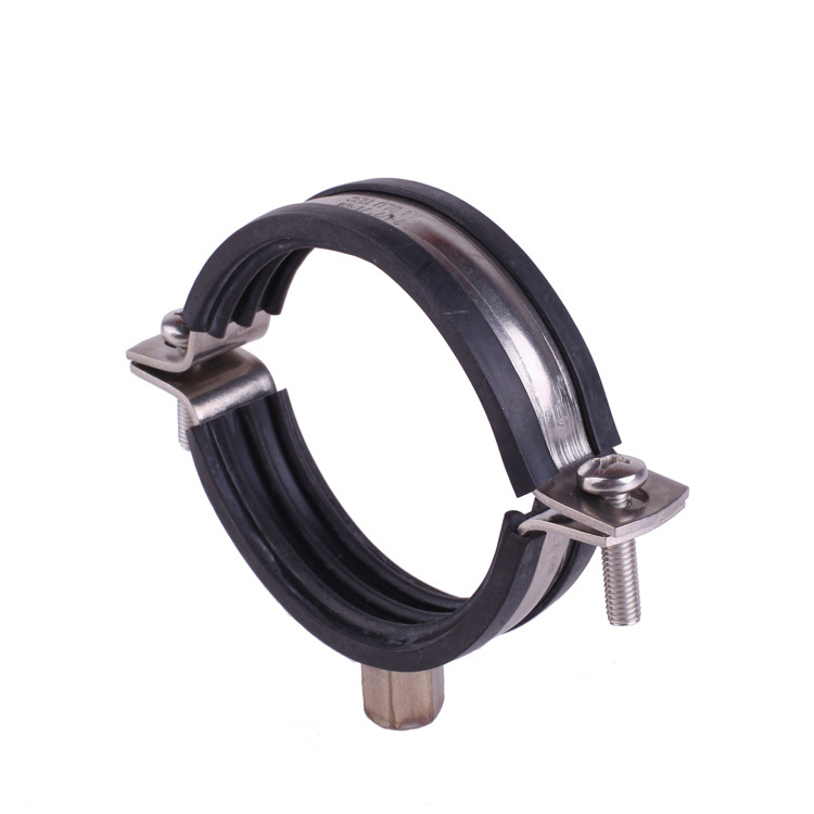 Stainless Steel Heavy Duty Pipe Clamp With Rubber