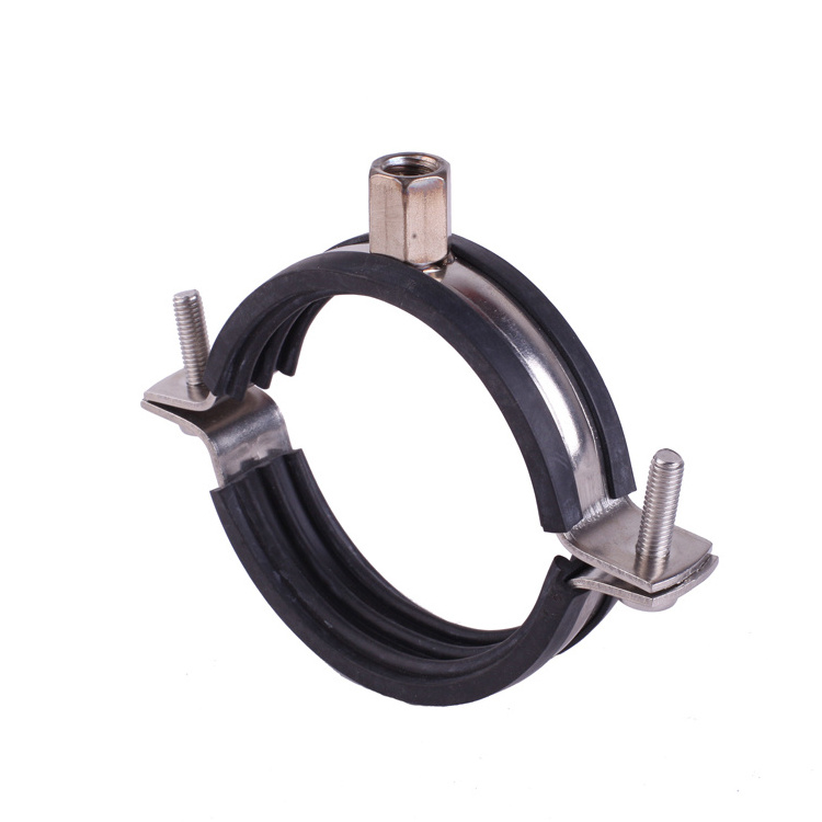 Stainless Steel Heavy Duty Pipe Clamp With Rubber