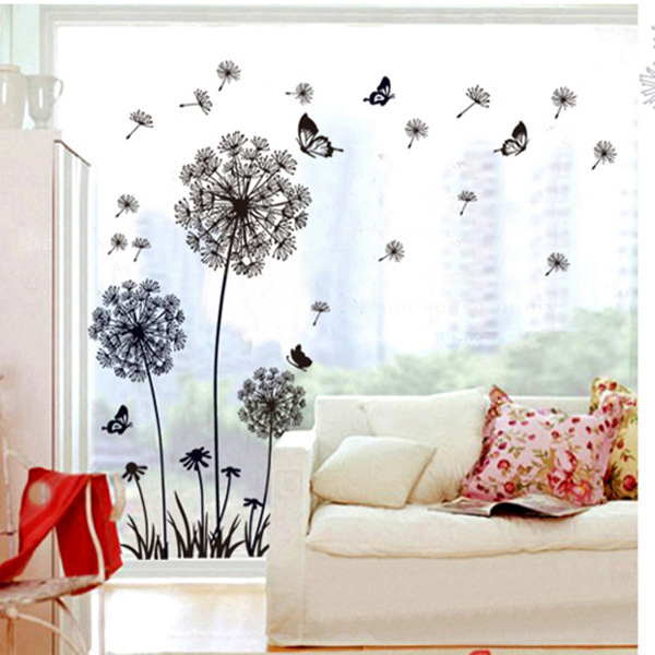 New Creative Dandelion Wall Art Decal Sticker Removable Heart-Shaped Photo Frame Big Tree Living Room Bedroom Entrance