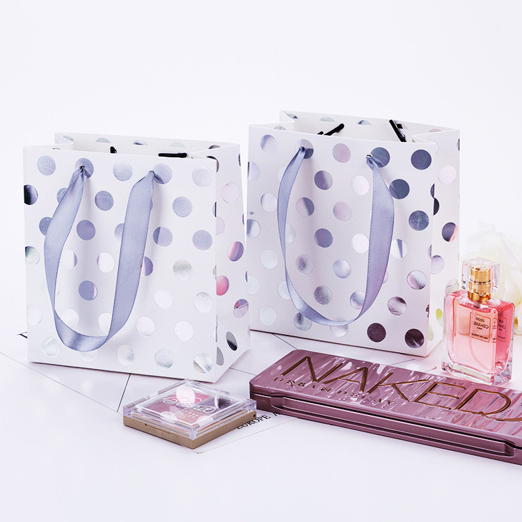 Polka Dot With Sparkling Biodegradable Eco-Friendly Luxury Shopping Packaging Gift Bag With Logo