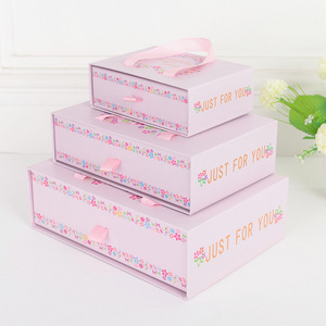 Pink Flower Heart Gift Box Perfume and Skin Care Product Gift Box Underwear Sock Paper Jewelry Box Packaging