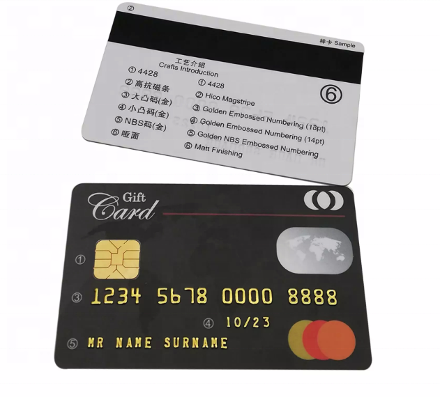 Customized Dual interface blank plastics visa credit card mastercard