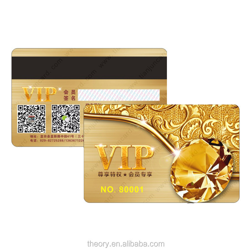 Pvc Plastic Customer Loyalty vip Cards with Barcode and Magnetic Stripe