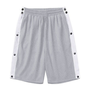 wholesale high quality boys blank bulk sports basketball shorts with zipper pockets