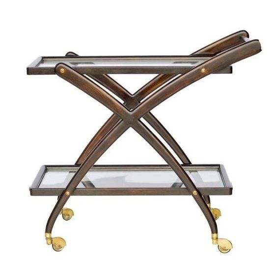 Black Enamel Finished Full Stainless steel Frame 3 tier slaves Bar wine serving trolley  Customize shape Morden Serving cart