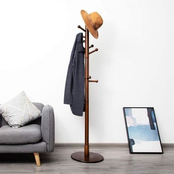 Latest Design Wooden Tree Coat Rack Stand 3 Adjustable Sizes Free Standing Coat Rack Coat Hanger Stand with low Prices