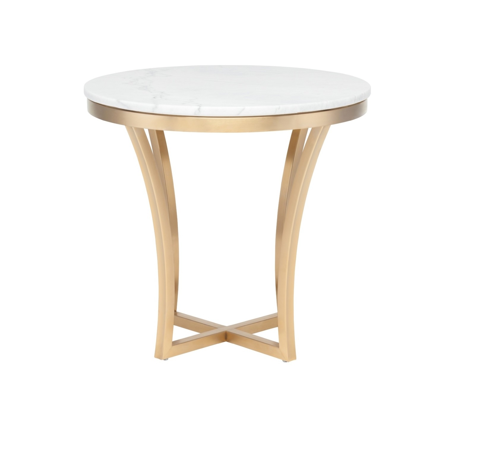 Hot Selling Stainless Steel Circle Design Frame Side Table Hotel Room Decorative Furniture Round Table with Marble Top