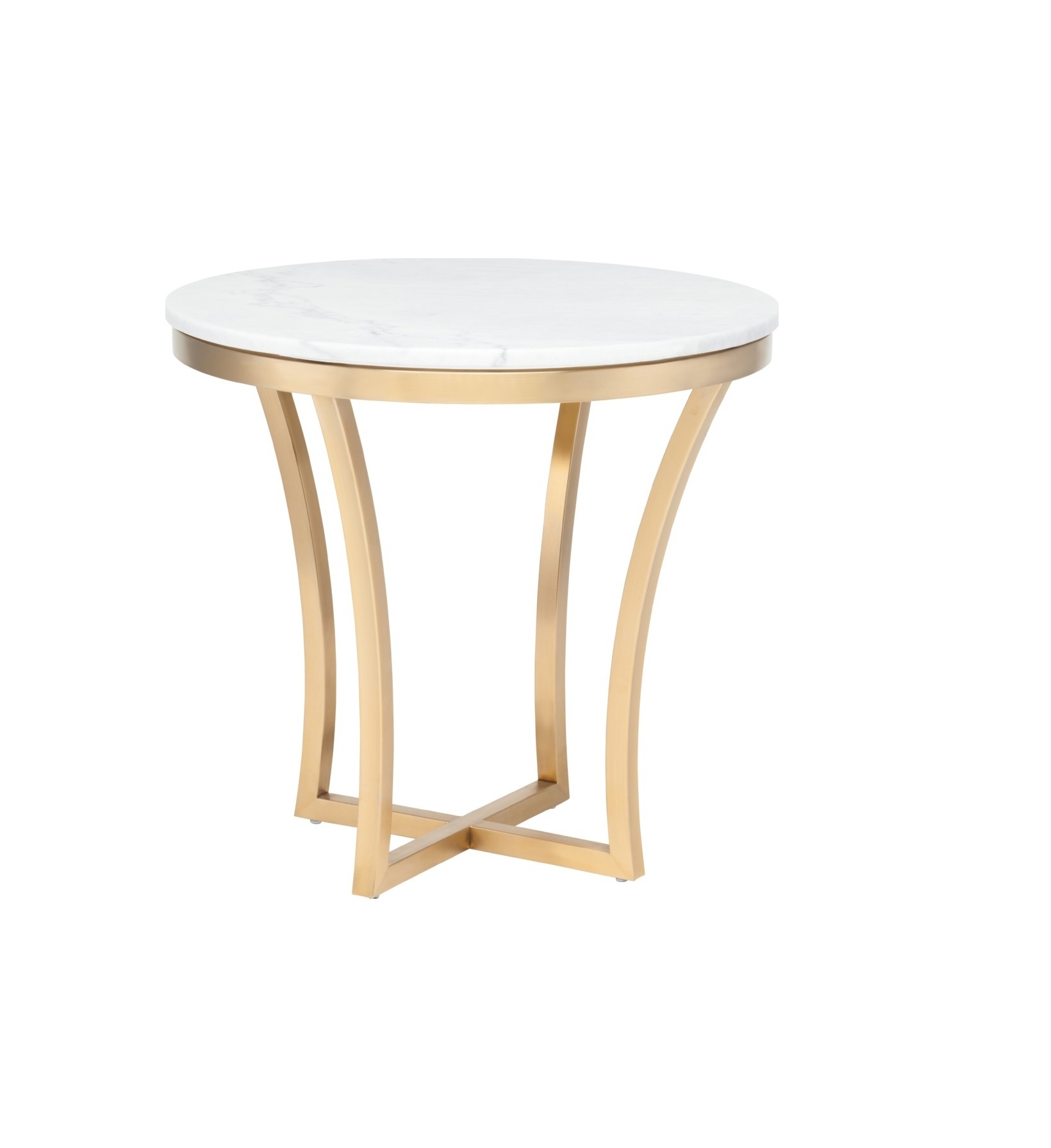 Hot Selling Stainless Steel Circle Design Frame Side Table Hotel Room Decorative Furniture Round Table with Marble Top