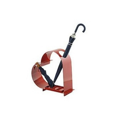 Metal Heart Design Red Enamel finished Umbrella Stand Customize shape Home Decor Metal Umbrella Holder Stand