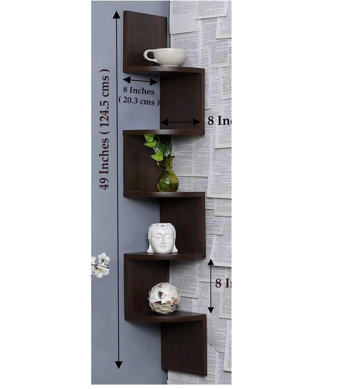 Wall Vertical Design Hanging Book Shelf Home Decor Wood Living Room Furniture Modern Panel Floating Shelf