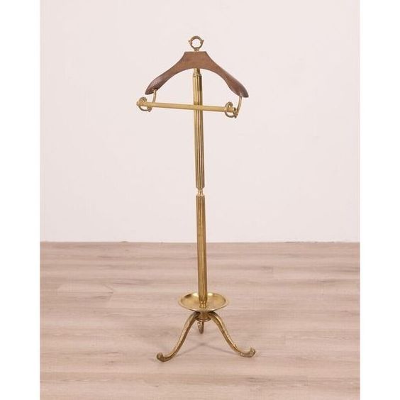 Brass Fineshed Vintage Style Free Standing Entryway Garment Coat Metal Rack Clothes Stand Coat Hanger Stand