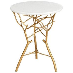 Aluminum Tree design Golden finished Coffee and side table With glass 2023 latest design home decor furniture