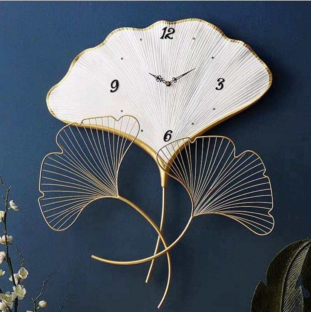 NEW Wrist design Quality  golden  and black decorative metal pipe wall clock for home decor Digital Luxury Home living Decor Wal