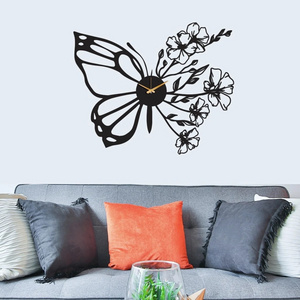 Butterfly Luxury Large Metal Wall Clocks with   Home Decor Mechanical Decoration Designer Wall Clock