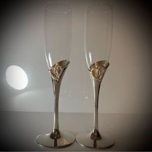 Copper  Fineshed flat bottom rimmed clear slanted creative goblet wine glasses glassware set for wedding use As wine Goblet