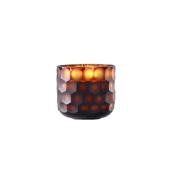 Hammered Design Black color Glass Votive Mescente Wholesale Custom Glass Jars Aromatherapy Scented Soy Wax Candles with Lids