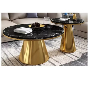 Luxury metal round aluminium  dining table italian marble dining table with chairs quality designer villa dining table set