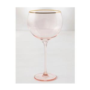 Copper  Fineshed flat bottom rimmed clear slanted creative goblet wine glasses glassware set for wedding use As wine Goblet