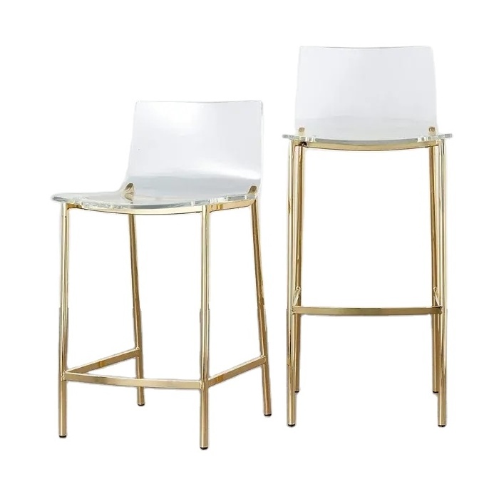 Premium Quality Stainless Steel Stool With gold Plated Frame MDF seating for living room bar hotel and resturents