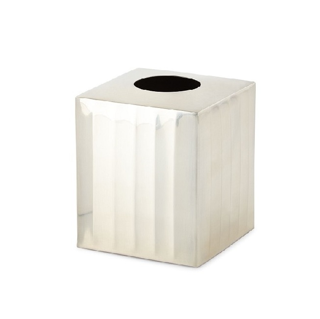 Metal Texture Tissue Box Cover Holder Square Facial Case Toilet Paper Holder Napkin Dispenser for Office Bathroom Vanity Box