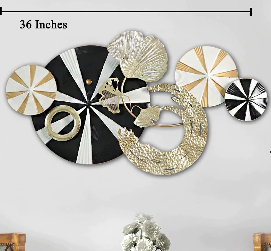 Circle New Design new iron Metal and wood with attractive Look colorful Fancy leaf Wall Mirrors Handmade Wall Arts Decorative