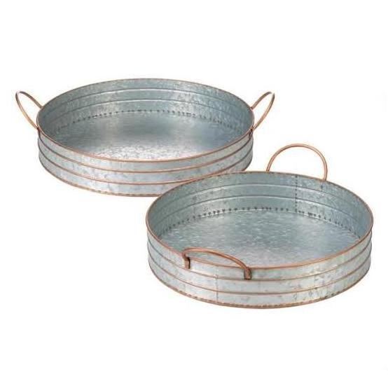 Oval Shape Galvanized Metal Tray for Kitchen Decorative Standard Food Serving Galvanized Metal Serving Tray