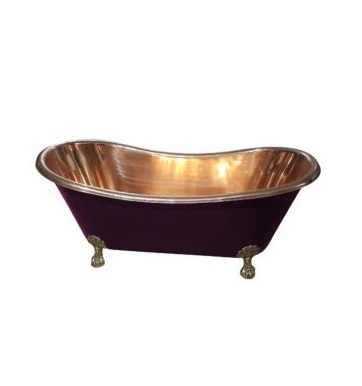 Morden Design Purple Finished Copper Metal Bathtub For Home Hotel Restaurants Hand Made Bathtub Bathroom Accessories