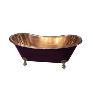 Morden Design Purple Finished Copper Metal Bathtub For Home Hotel Restaurants Hand Made Bathtub Bathroom Accessories