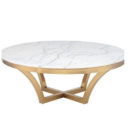 Modern Sheet Coffee Table Customized Hotel Home Furniture High End Coffee Table White Round Tea Table for Living Room