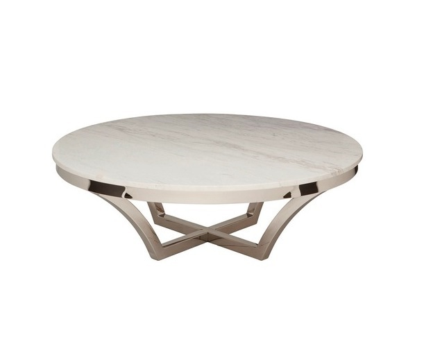 Home Living Room Furniture Round White Marble Top Modern Luxury Coffee Table for Living Room Decoration