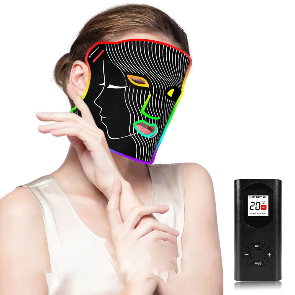 Spot Goods  Face And Neck Red Led Light Therapy  Silicon Face Mask Laser Light Red Light Mask