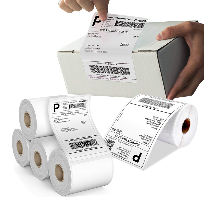 printing round label 58x40 57x40 paper manufacturer thermal transfer direct thermal labels jumbo roll