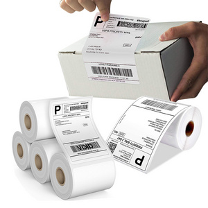 printing round label 58x40 57x40 paper manufacturer thermal transfer direct thermal labels jumbo roll