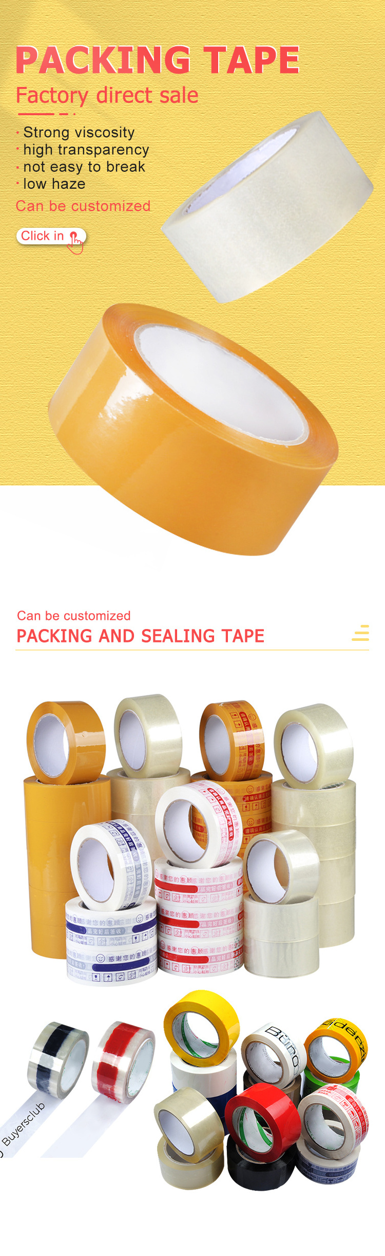 High Quality BOPP Self Adhesive Tape Fast Delivery Glue Tape