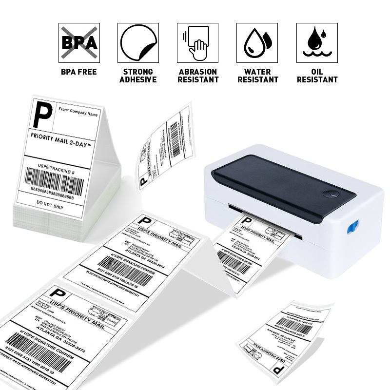 Shipping waybill thermal barcode label 4x6 adhesive thermal label jewelry sticker label