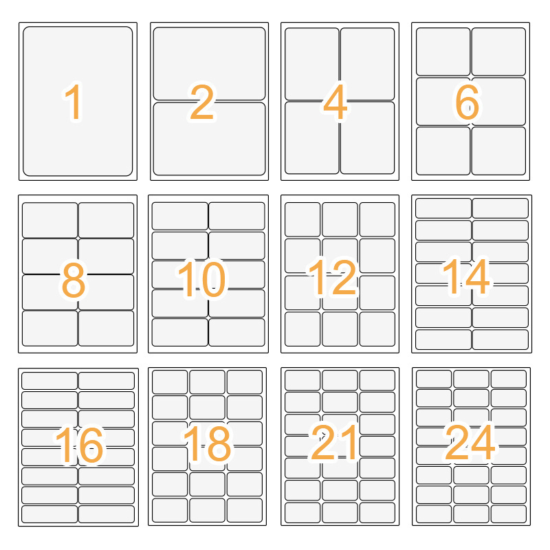 Transparent pvc a4 address labels sheet 10.5cm 14 label 44 labels