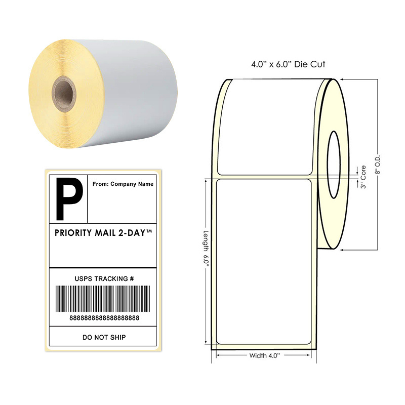 Thermal paper jumbo roll tenacious tape custom stickers logo label china aluminum foil tape