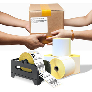 Factory sale 4 x 6 inch direct blank shipping label roll barcode a6 printer thermal sticker paper 100x150mm waybill sticker ther