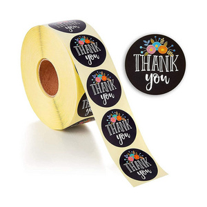 Black thank you label Gift Paper Labels Stickers