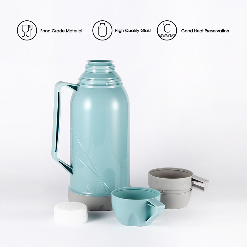 Daydays 1800ml Patented Design Thermos Plastic Body vacuum flasks & thermoses with Glass Refill